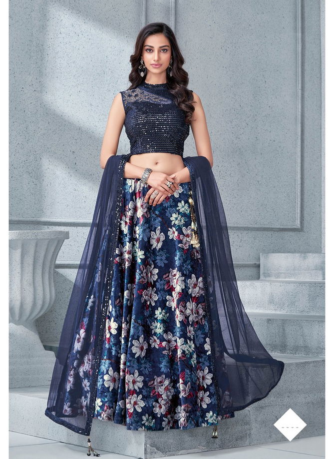 MOHMAYAA EDONIA Latest Fancy Designer Festive Party Wear Fancy Lycra Heavy Designer Exclusive Western Lehenga Choli Collection